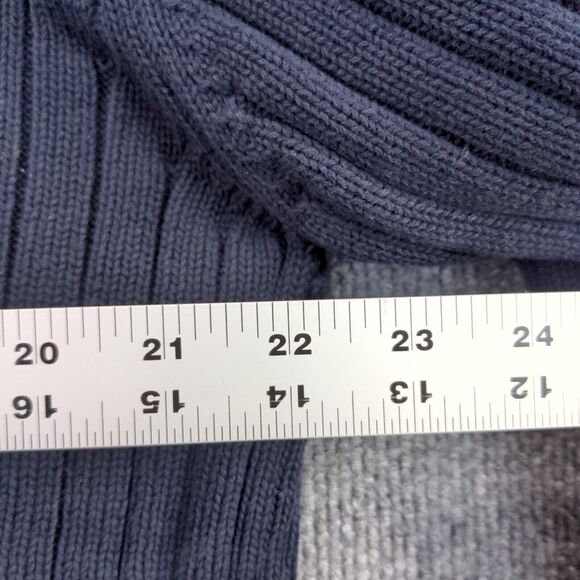 Marc Buchanan Pelle Pelle Turtleneck Sweater Mens Size XL Blue Distressed Logo - Picture 6 of 15